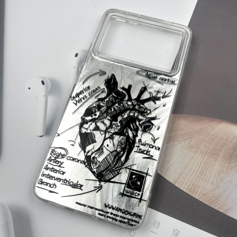 قاب گوشی Poco X6 Pro / Redmi K70E شیائومی Silver Art ضد ضربه Brush طرح قلب کد 744331 - Image 2