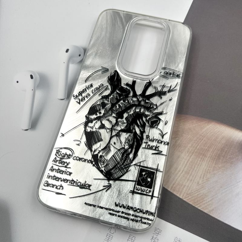 قاب گوشی Redmi Note 8 Pro شیائومی Silver Art ضد ضربه Brush طرح قلب کد 768072 - Image 2
