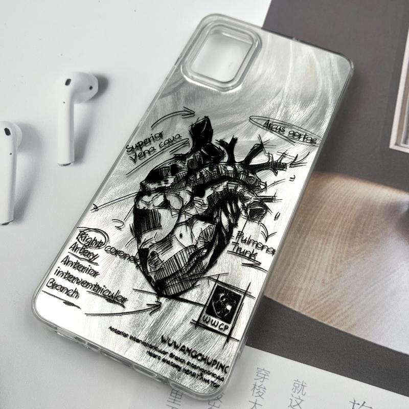 قاب گوشی Galaxy A51 سامسونگ Silver Art ضد ضربه Brush طرح قلب کد 774524 - Image 2