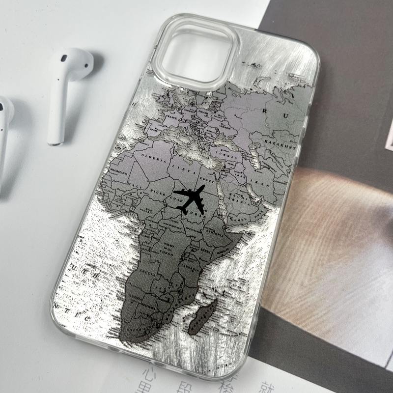 قاب گوشی iPhone 11 Pro آیفون Silver Art ضد ضربه Brush طرح World Fly کد 786556 - Image 2