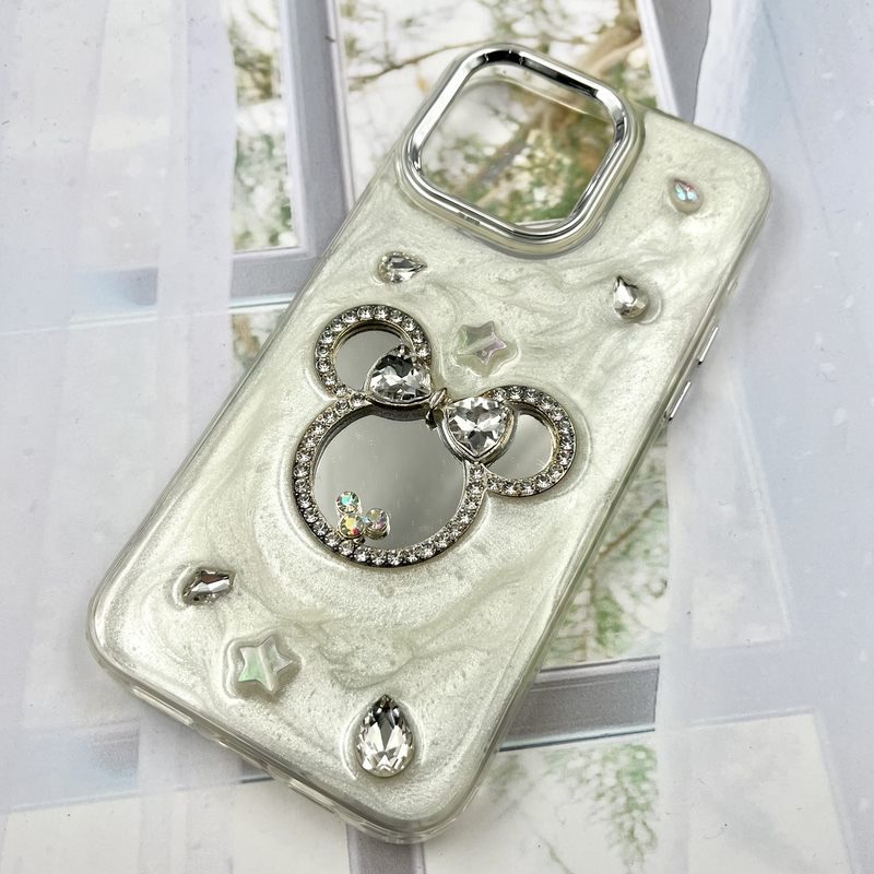 قاب گوشی iPhone 15 Pro Max آیفون Crystal Stone کریستال الماسی طرح برجسته فانتزی سه بعدی آینه دار کد 806307 - Image 2