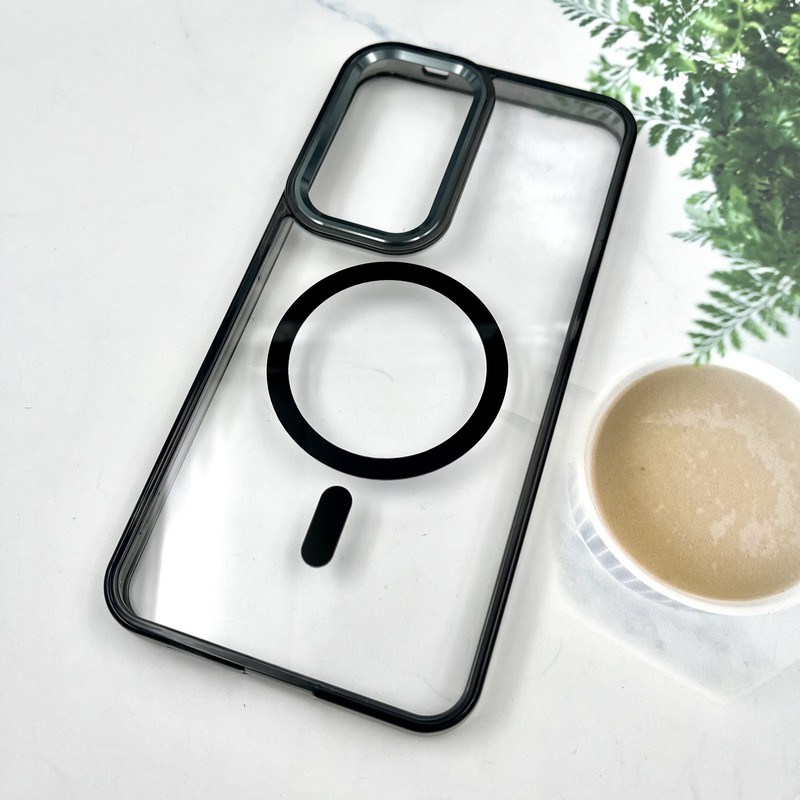 قاب گوشی Galaxy A57 سامسونگ شفاف iRon Cover لنز فلزی ضد ضربه مگ سیف Magsafe اورجینال مشکی کد 821071 - Image 2