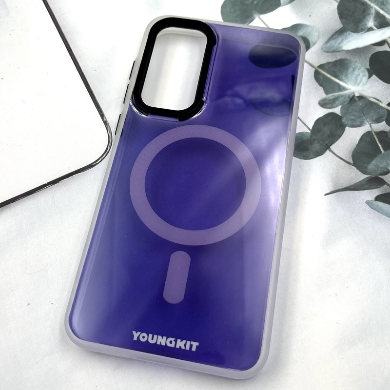 قاب گوشی Galaxy A55 سامسونگ Youngkit Case طرح مگ سیف Magsafe ایربگ دار لنز برجسته بنفش کد 852954 - Image 2