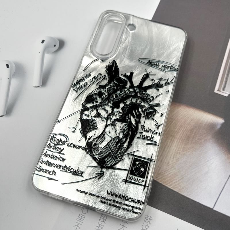 قاب گوشی Galaxy S21 FE سامسونگ Silver Art ضد ضربه Brush طرح قلب کد 857446 - Image 2