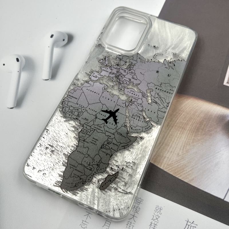 قاب گوشی Galaxy A22 4G / Galaxy M32 4G سامسونگ Silver Art ضد ضربه Brush طرح World Fly کد 860693 - Image 2