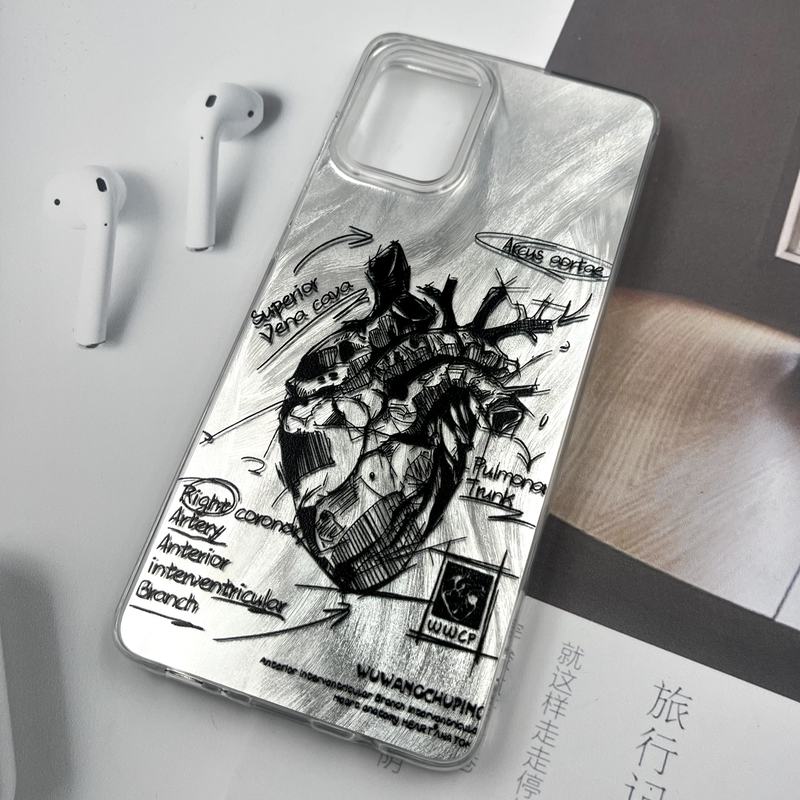 قاب گوشی Galaxy A71 سامسونگ Silver Art ضد ضربه Brush طرح قلب کد 871094 - Image 2
