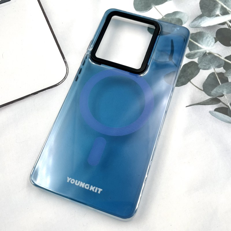 قاب گوشی Redmi Note 14S / Redmi Note 13 Pro 4G / Poco M6 Pro 4G شیائومی Youngkit Case طرح مگ سیف Magsafe ایربگ دار لنز برجسته آبی کد 872105 - Image 2