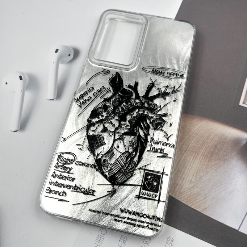 قاب گوشی Redmi Note 11 Pro Plus شیائومی Silver Art ضد ضربه Brush طرح قلب کد 877053 - Image 2
