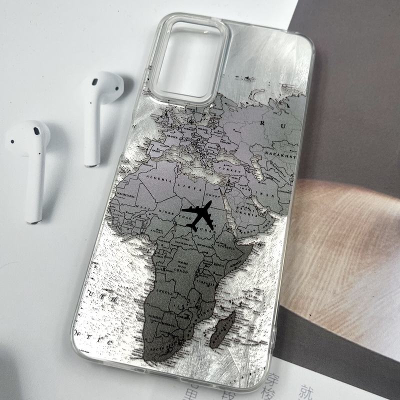 قاب گوشی Redmi Note 12S شیائومی Silver Art ضد ضربه Brush طرح World Fly کد 880147 - Image 2