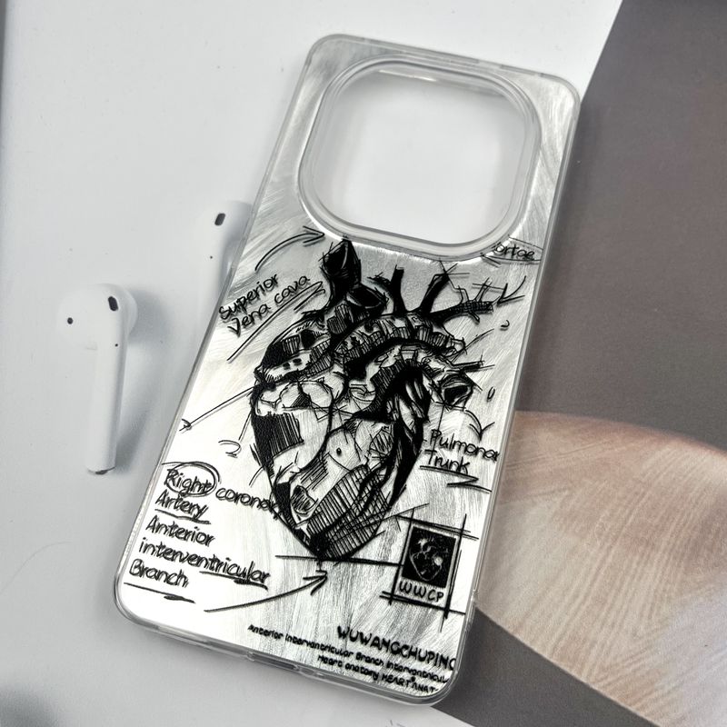 قاب گوشی Redmi Note 14 Pro 4G / Redmi Note 14 Pro 5G / Redmi Note 14 Pro Plus 5G / Poco X7 5G شیائومی Silver Art ضد ضربه Brush طرح قلب کد 881848 - Image 2