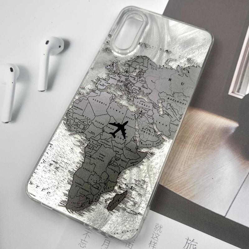 قاب گوشی Galaxy A02 سامسونگ Silver Art ضد ضربه Brush طرح World Fly کد 955023 - Image 2