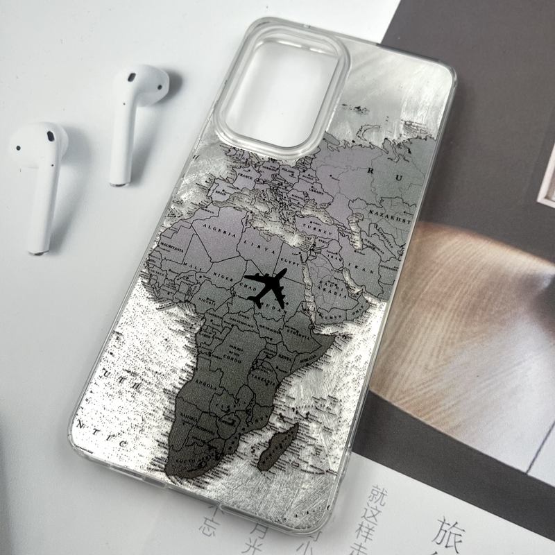 قاب گوشی Galaxy A53 سامسونگ Silver Art ضد ضربه Brush طرح World Fly کد 956764 - Image 2