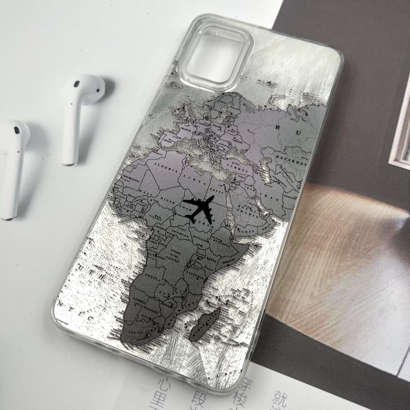 قاب گوشی Galaxy A31 سامسونگ Silver Art ضد ضربه Brush طرح World Fly کد 983716 - Image 2
