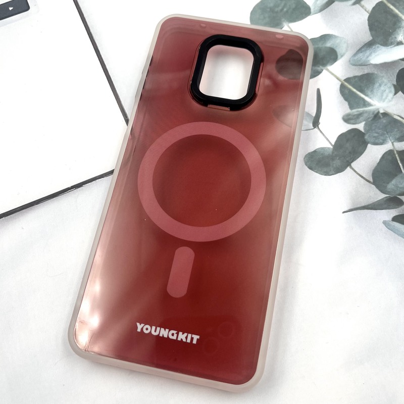 قاب گوشی Redmi Note 9S / Redmi Note 9 Pro شیائومی Youngkit Case طرح مگ سیف Magsafe ایربگ دار لنز برجسته گلبهی کد 988692 - Image 2
