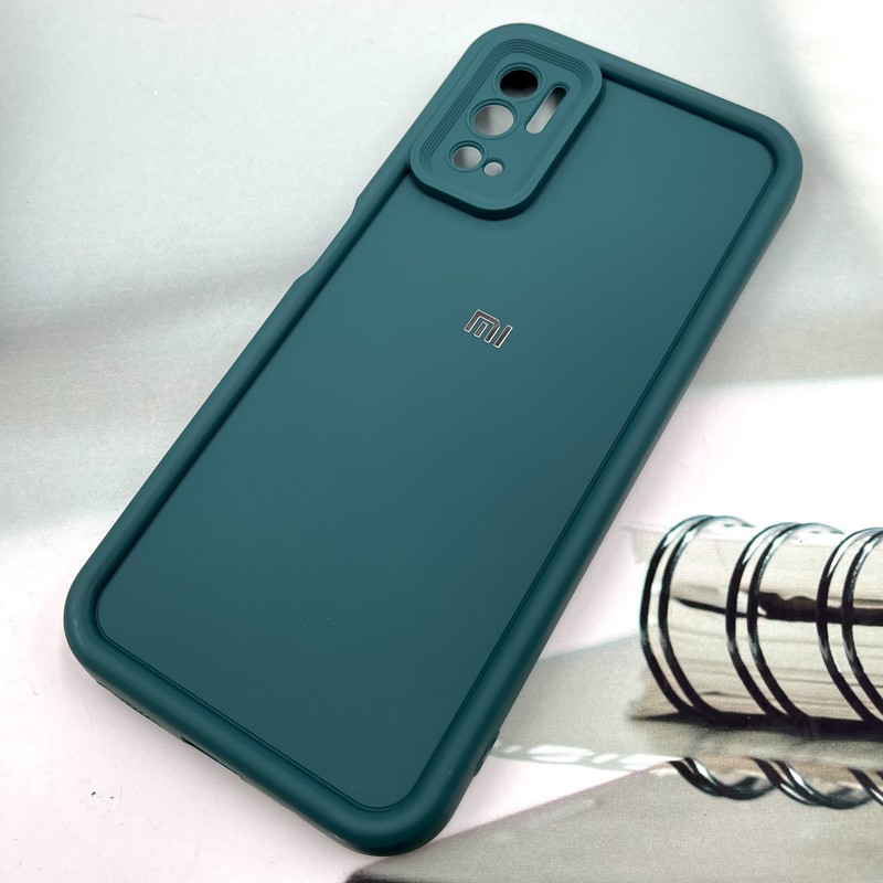 قاب گوشی Poco M3 Pro / Redmi Note 10 5G / Redmi Note 11 SE شیائومی Armor Case ضد ضربه سیلیکونی لوگو دار Silver سولید محافظ لنز دار برجسته سبز کد 975986 - تصویر 2
